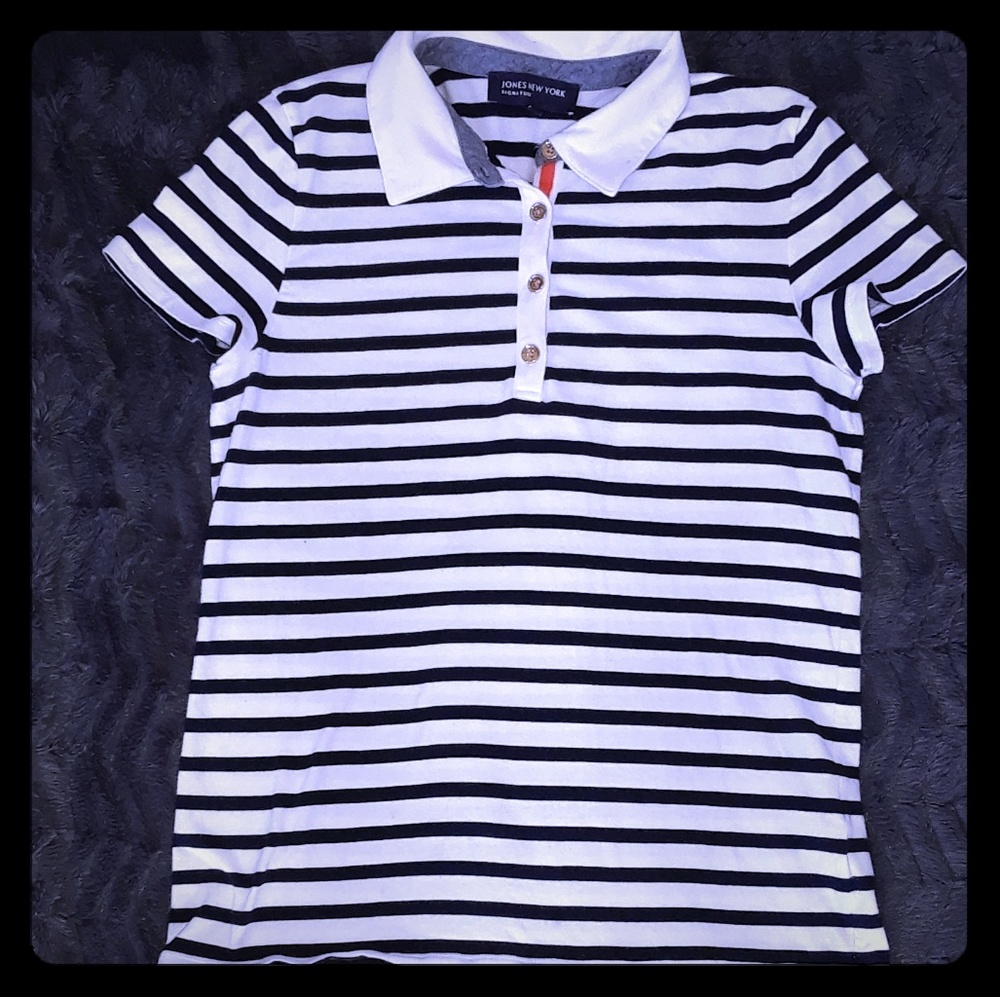 *** 2 for 10***Jones New York stripped polo!